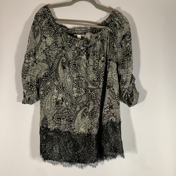 Westport Black & Cream Paisley Blouse Top - Picture 1 of 9